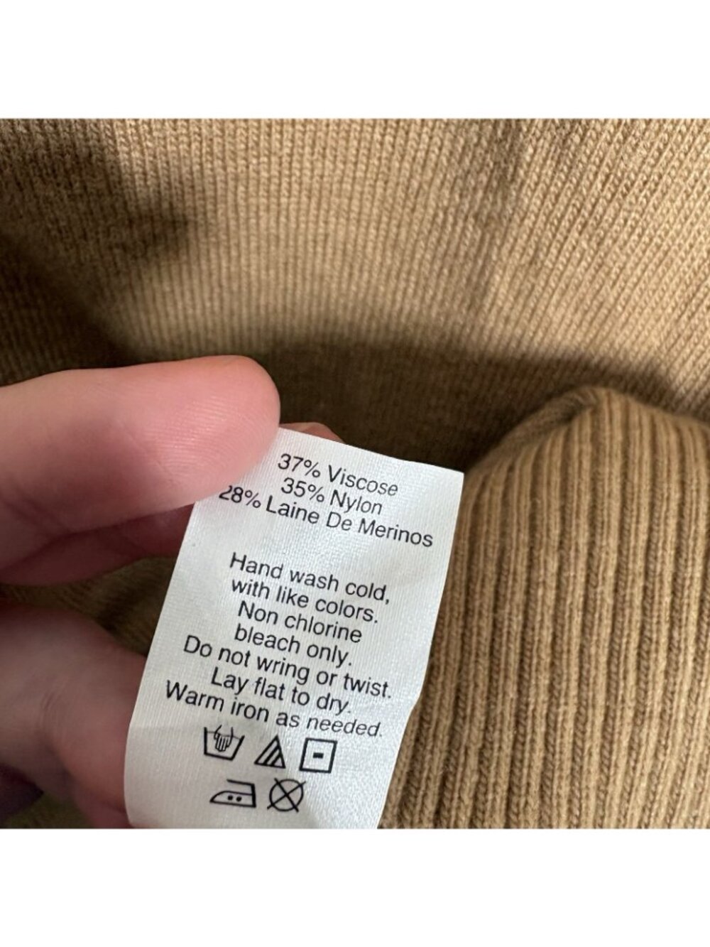J.Crew Factory Women XS Camel Navy Merino Wool Blend Preppy Varsity Cardigan NWT - Picture 10 of 11